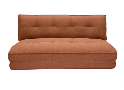 Sillón de 2 plazas convertible en tela terracota SALLY