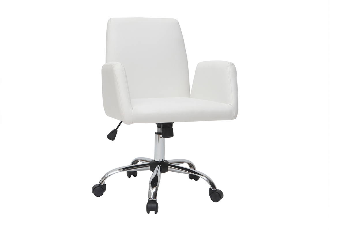 Silln de despacho diseo PU blanco ARIEL