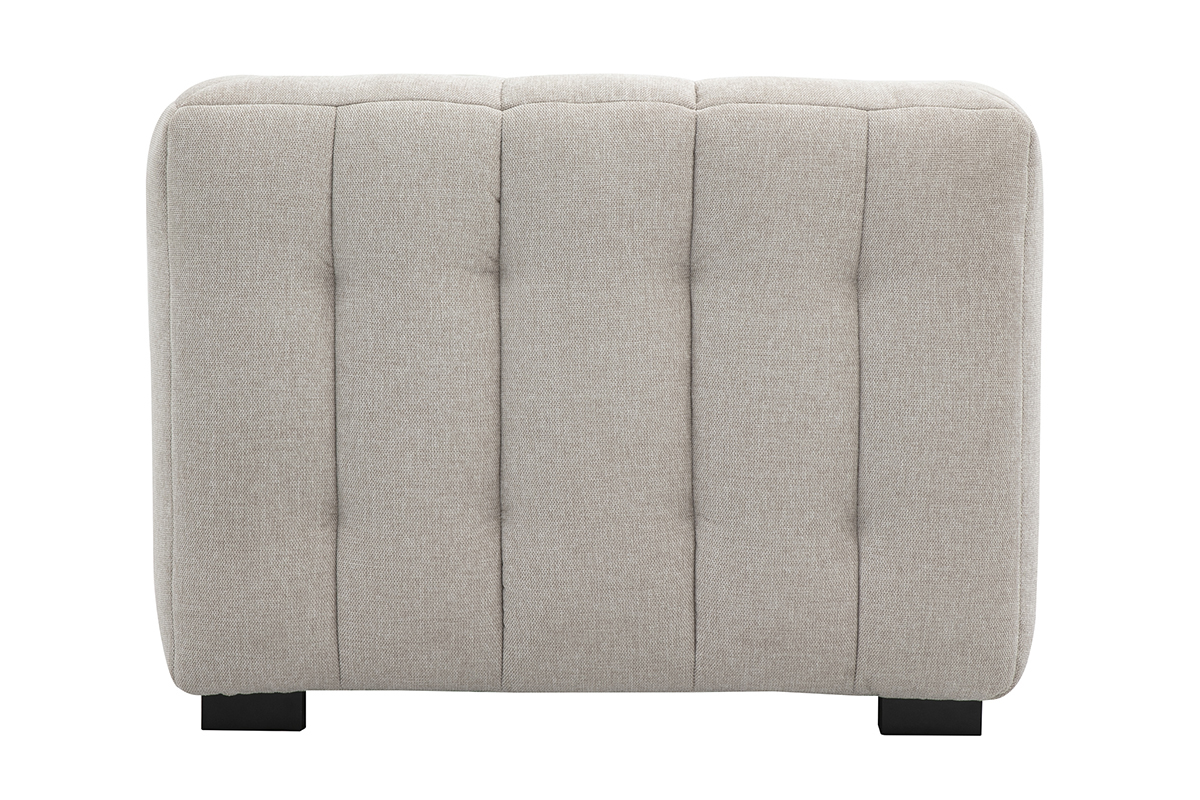 Silln de diseo en tela efecto terciopelo texturizado beige CORTO