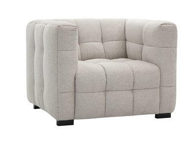 Sillón de diseño en tela efecto terciopelo texturizado beige CORTO