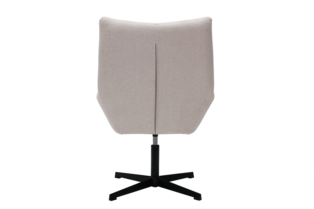 Silln de diseo giratorio de tejido efecto aterciopelado texturizado beige KING