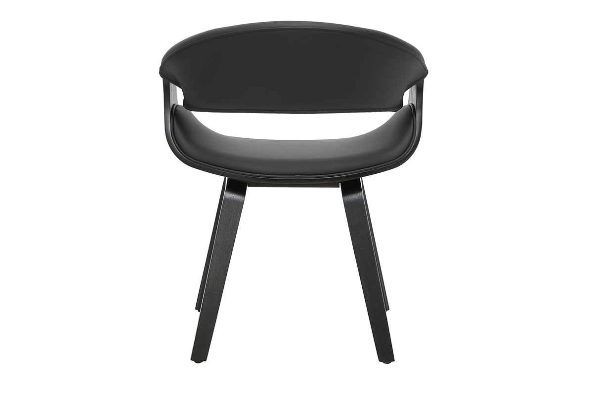 Sill�n de dise�o negro ARAMIS con reposabrazos, vista trasera.