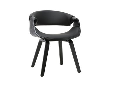 Sill&oacute;n de dise&ntilde;o negro y madera negra ARAMIS