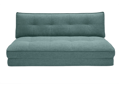 Sillón de dos plazas convertible en tela verde gris SALLY