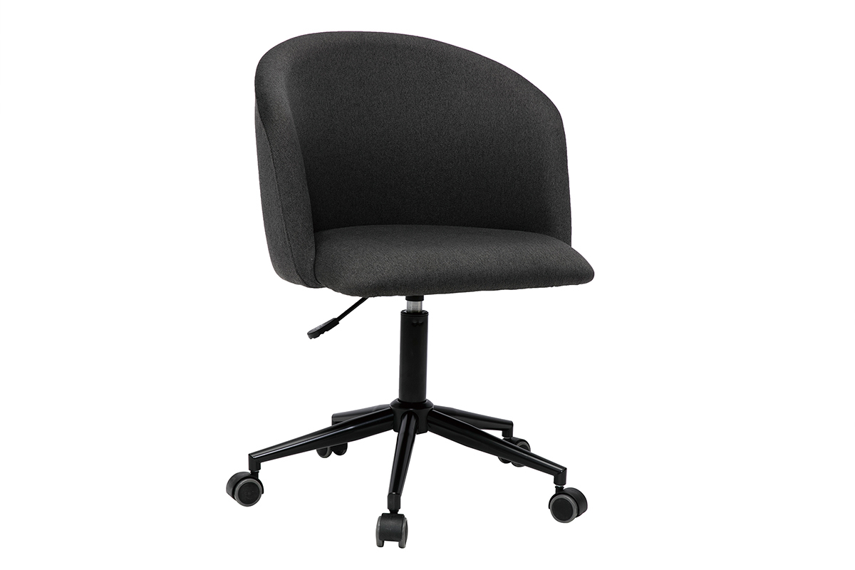 Silln de escritorio de tela gris oscuro VANITY
