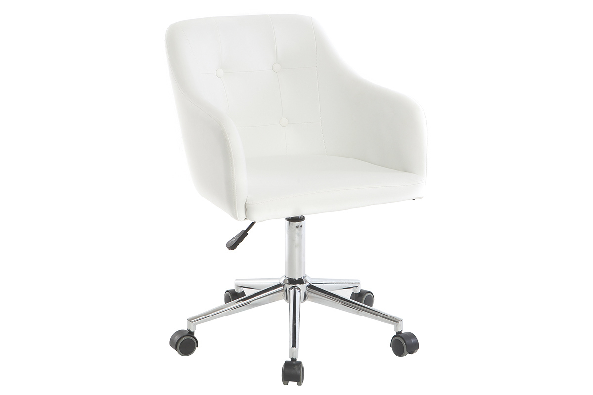 Silln de escritorio diseo PU blanco BALTIK