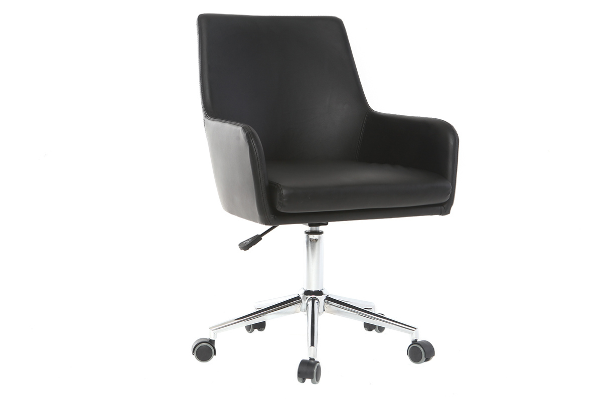 Silln de escritorio diseo PU negro SHANA