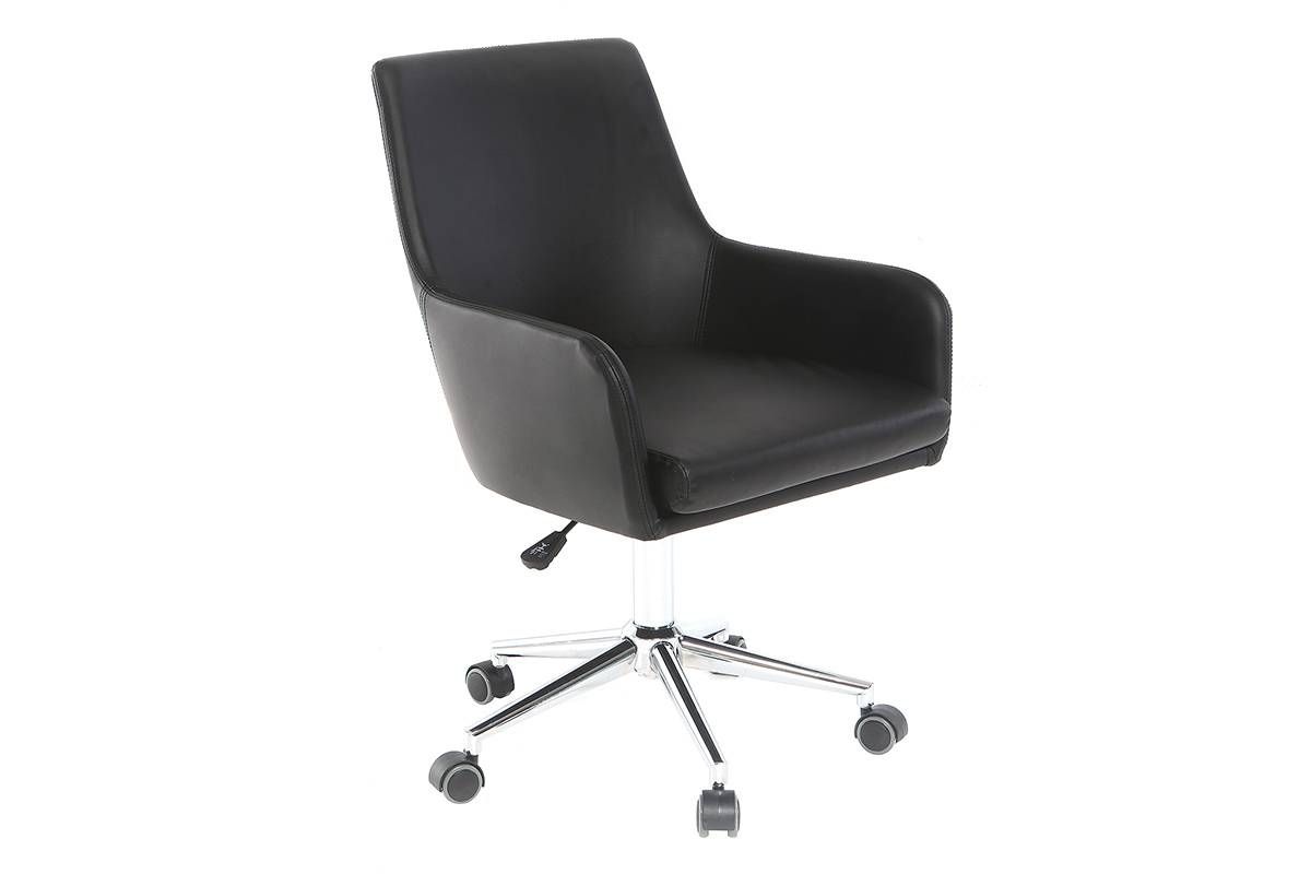 Silln de escritorio diseo PU negro SHANA