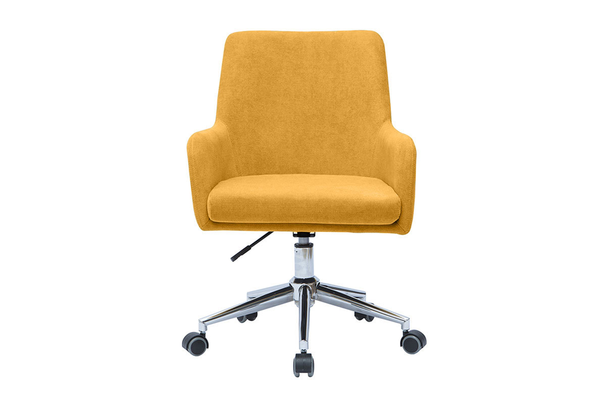 Silln de escritorio diseo terciopelo amarillo mostaza SHANA