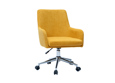 Sillón de escritorio diseño terciopelo amarillo mostaza SHANA
