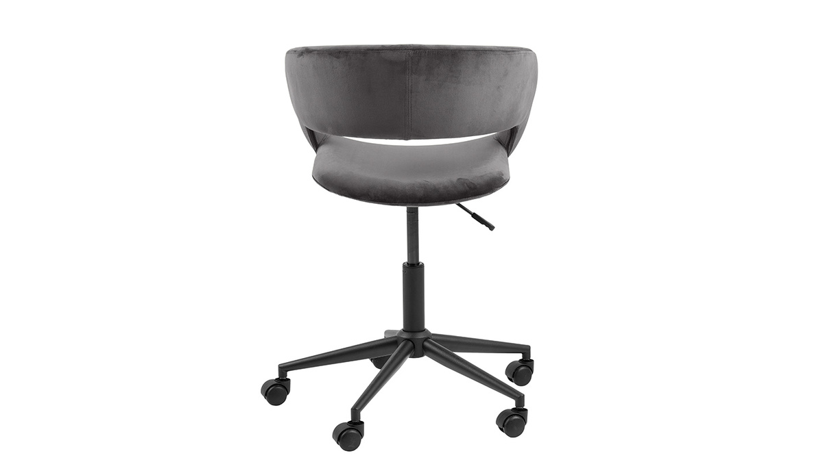 Silln de escritorio moderno en terciopelo gris antracita DRIFT