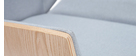 Sillón de escritorio moderno tejido gris y madera clara CURVED