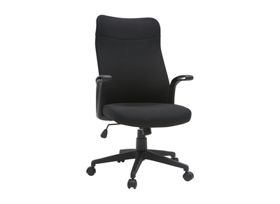 Sillón de escritorio moderno tejido negro RISTER - Sillón de escritorio moderno tejido negro RISTER