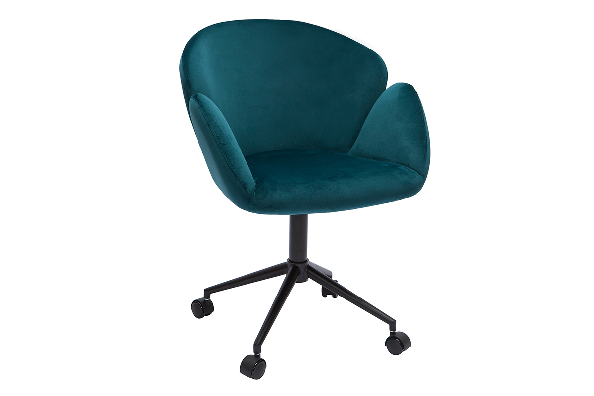 Silln de escritorio terciopelo azul petrleo RHAPSODY
