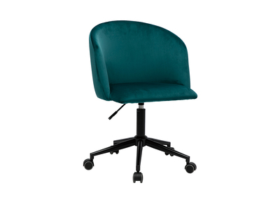 Sillón de escritorio terciopelo azul petróleo VANITY