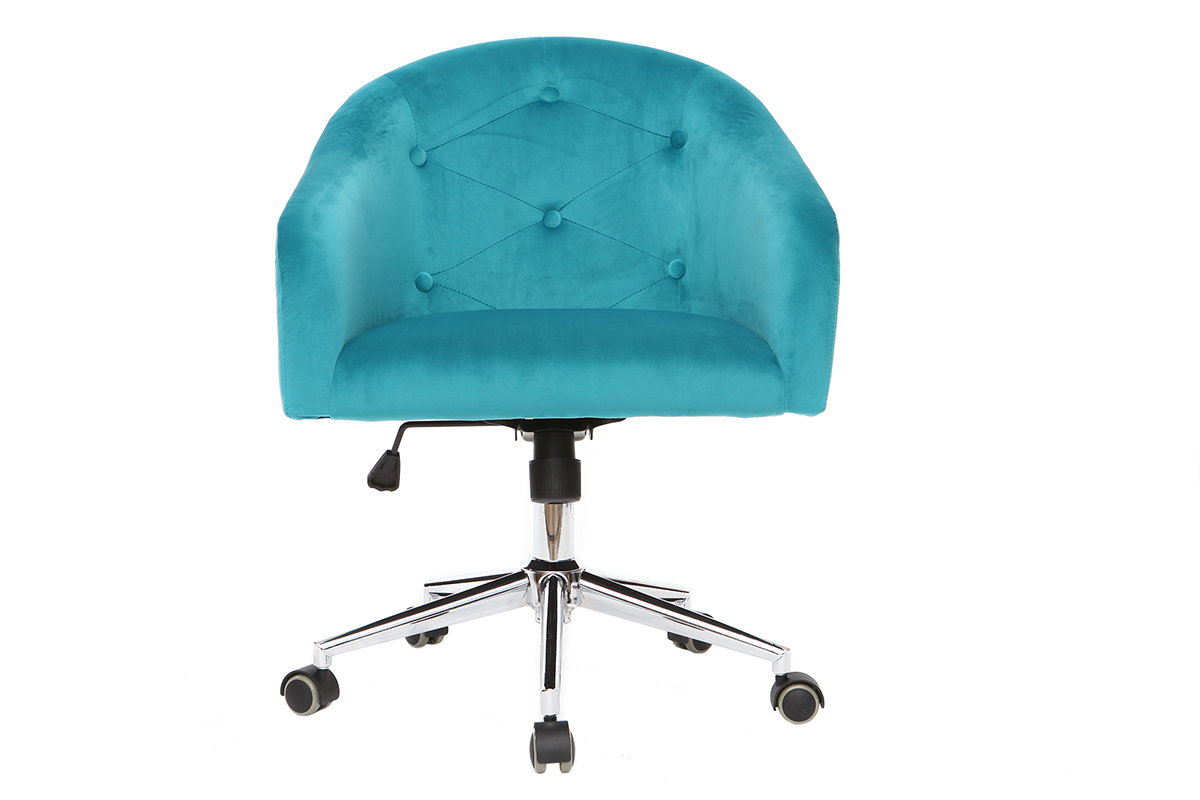Silln de escritorio terciopelo azul turquesa SHARON
