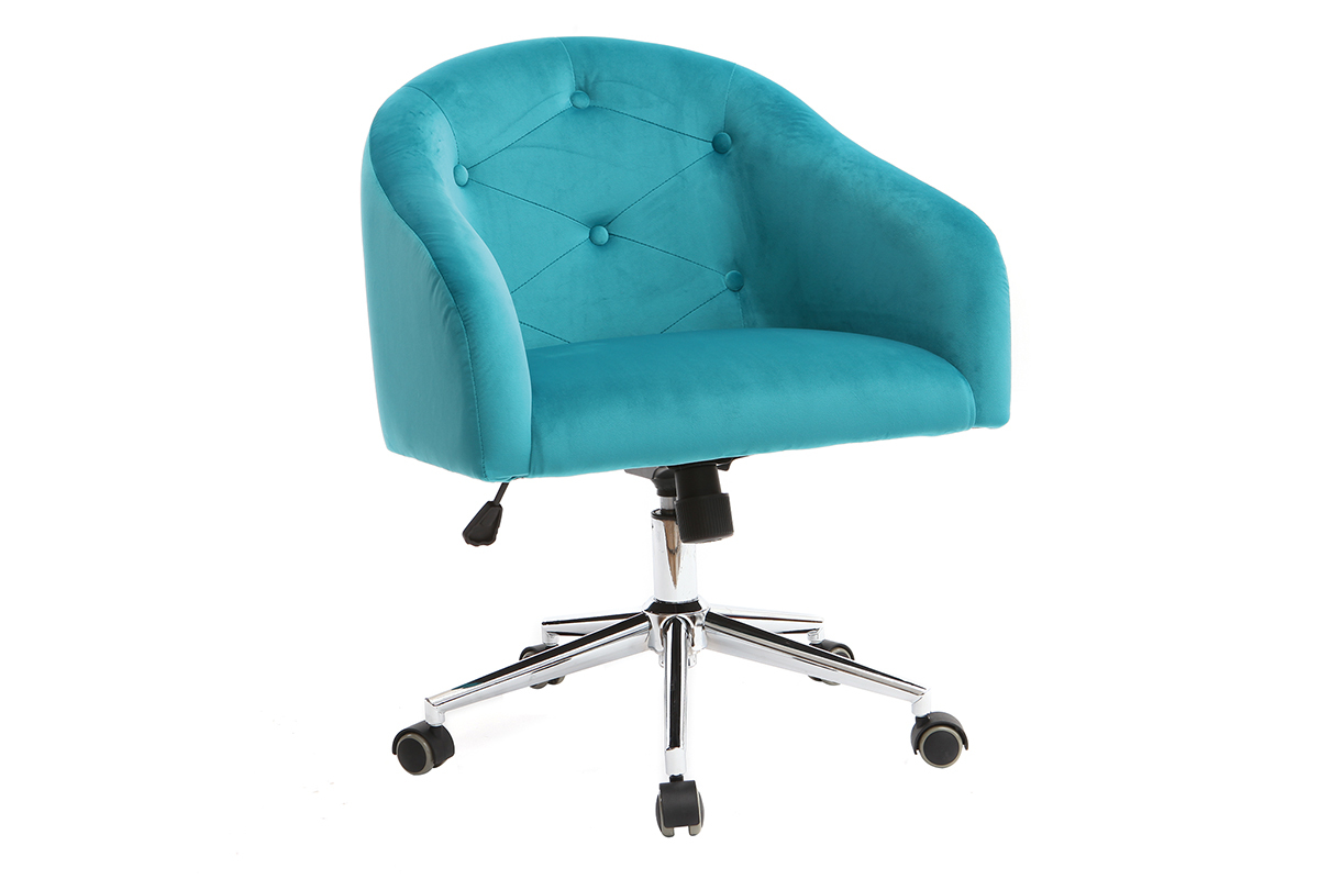 Silln de escritorio terciopelo azul turquesa SHARON