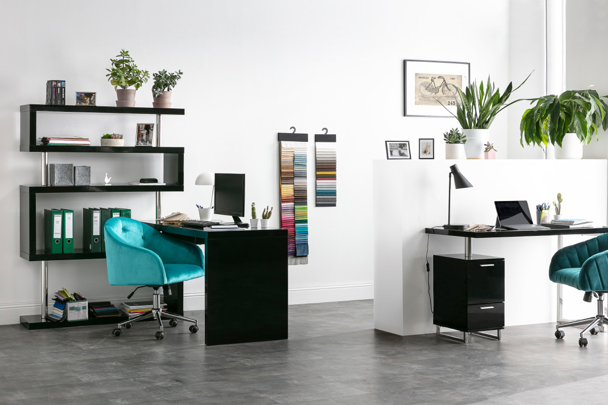 Silln de escritorio terciopelo azul turquesa SHARON