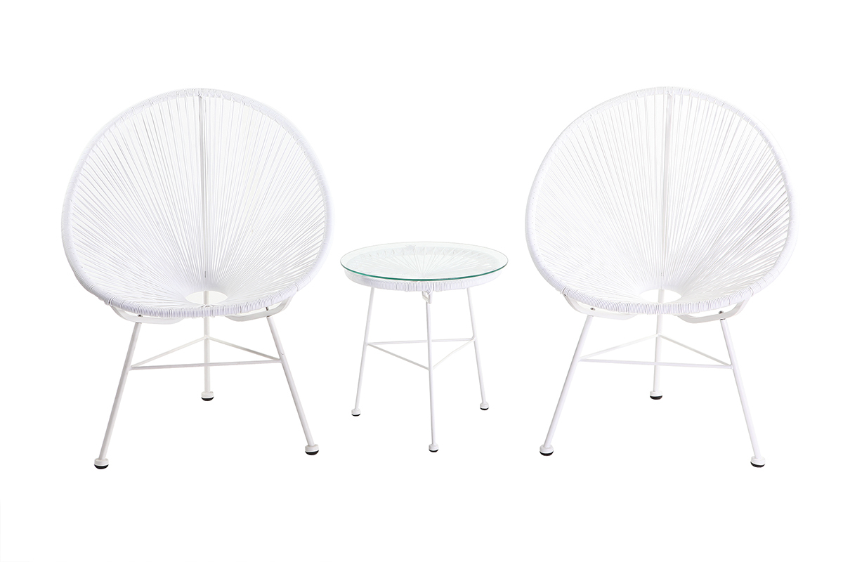 Sill�n de jard�n en hilo de resina blanca BELLAVISTA