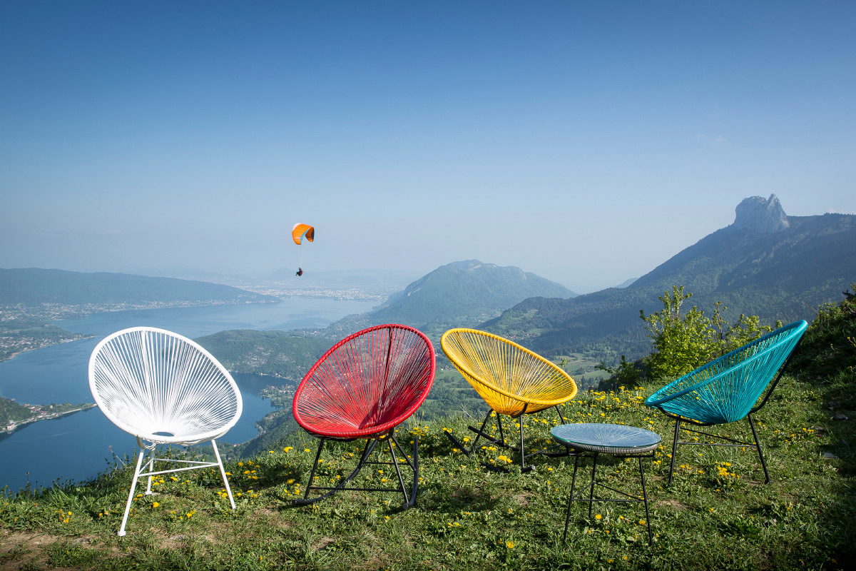 Sill�n de jard�n en hilo de resina blanca BELLAVISTA