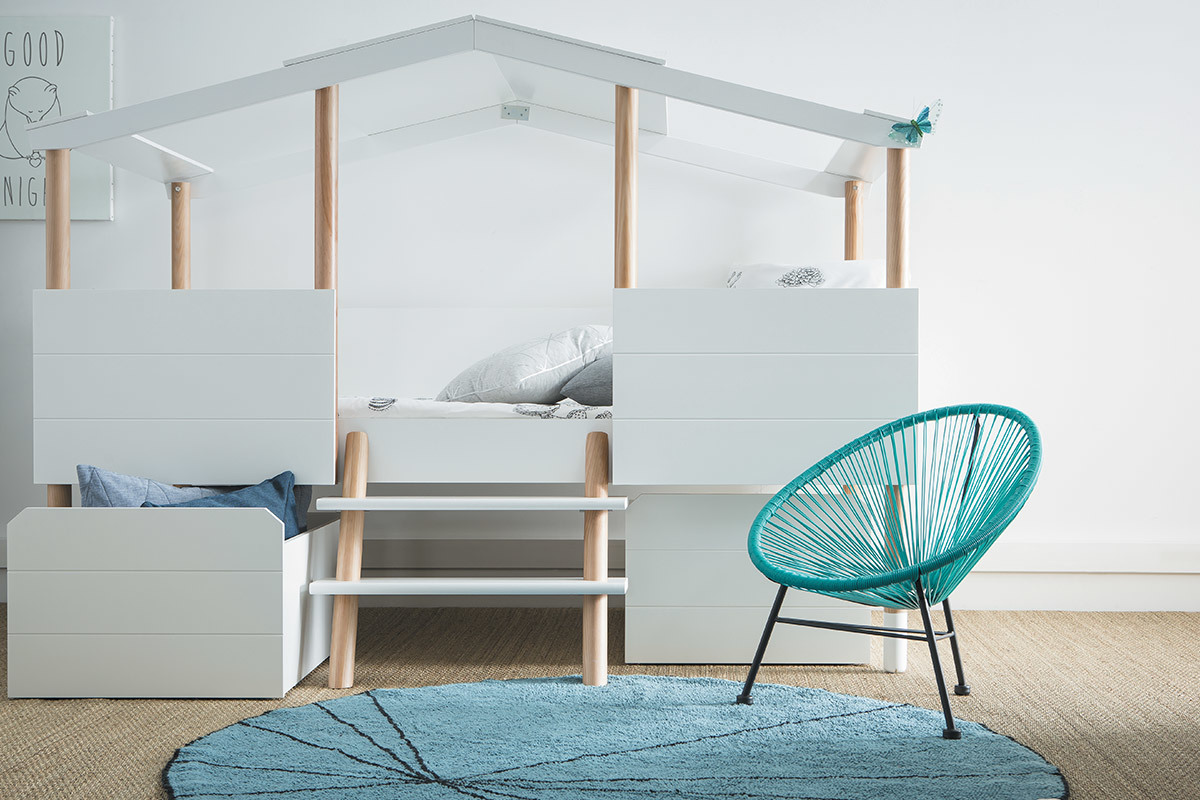 Sill�n de jard�n infantil hilo de resina turquesa BELLAVISTA