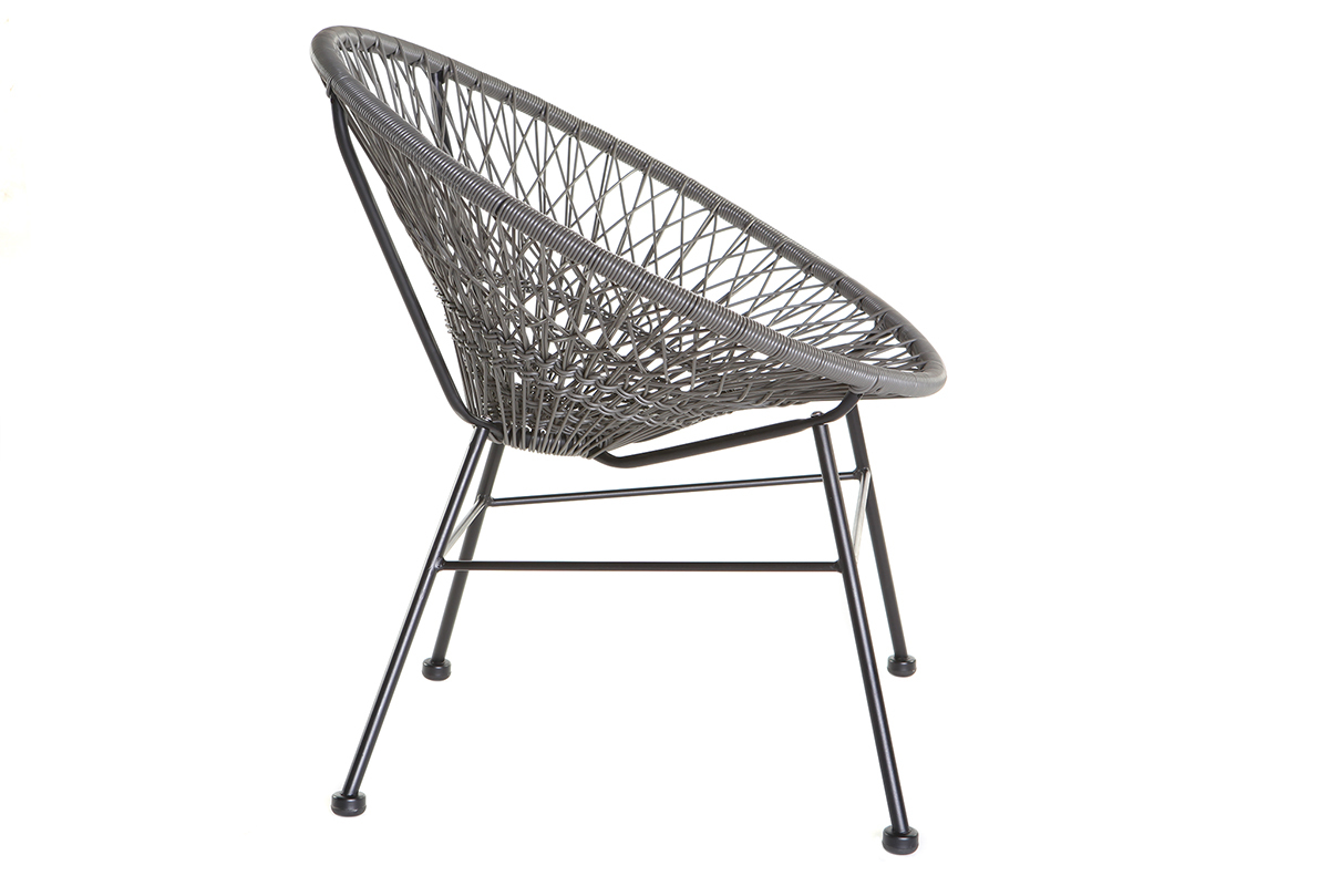 Sill�n de jard�n moderno resina gris ARANGO