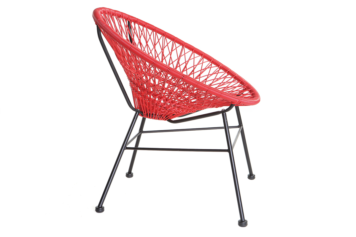 Sill�n de jard�n moderno resina rojo ARANGO