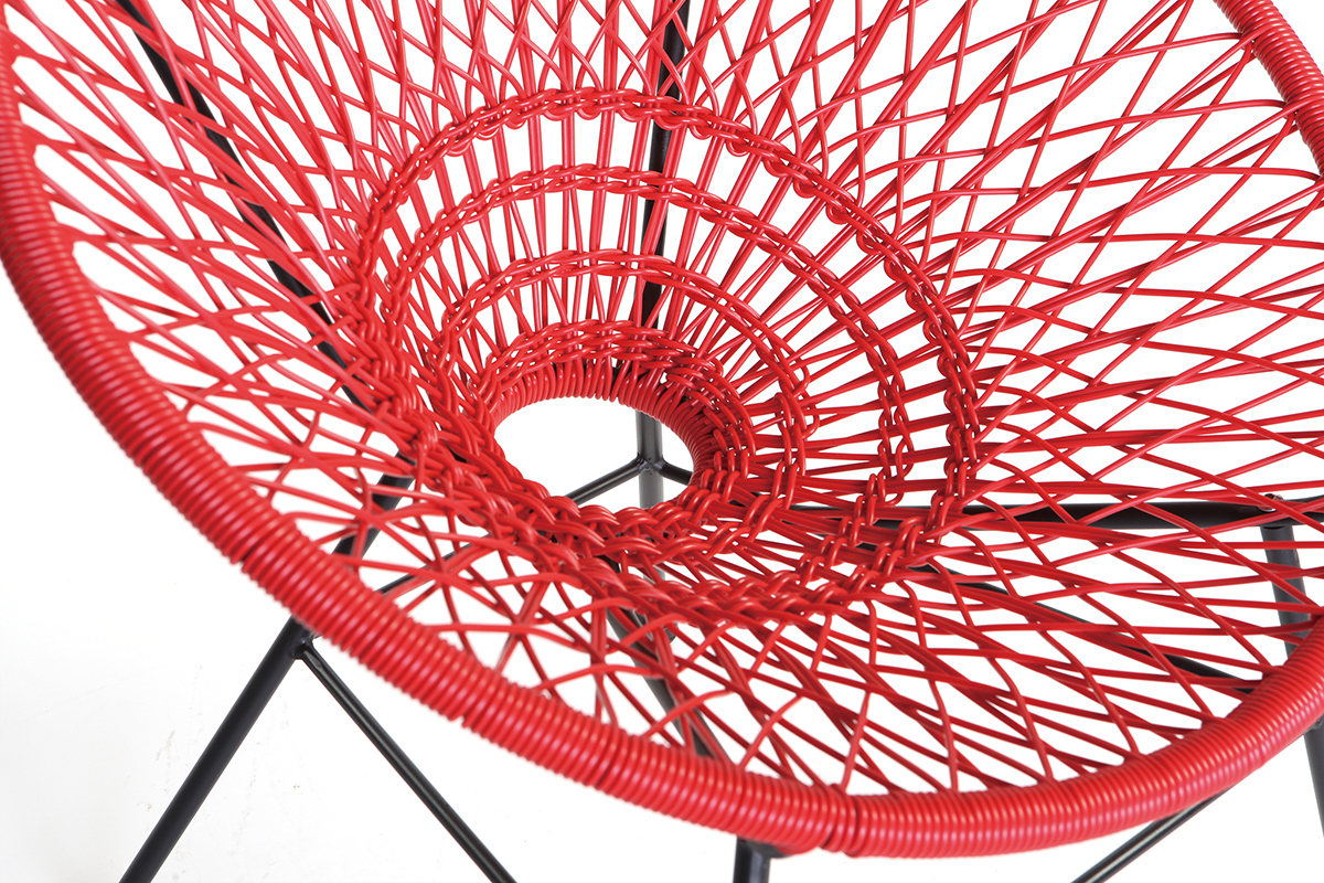 Sill�n de jard�n moderno resina rojo ARANGO