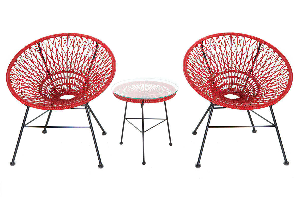 Sill�n de jard�n moderno resina rojo ARANGO