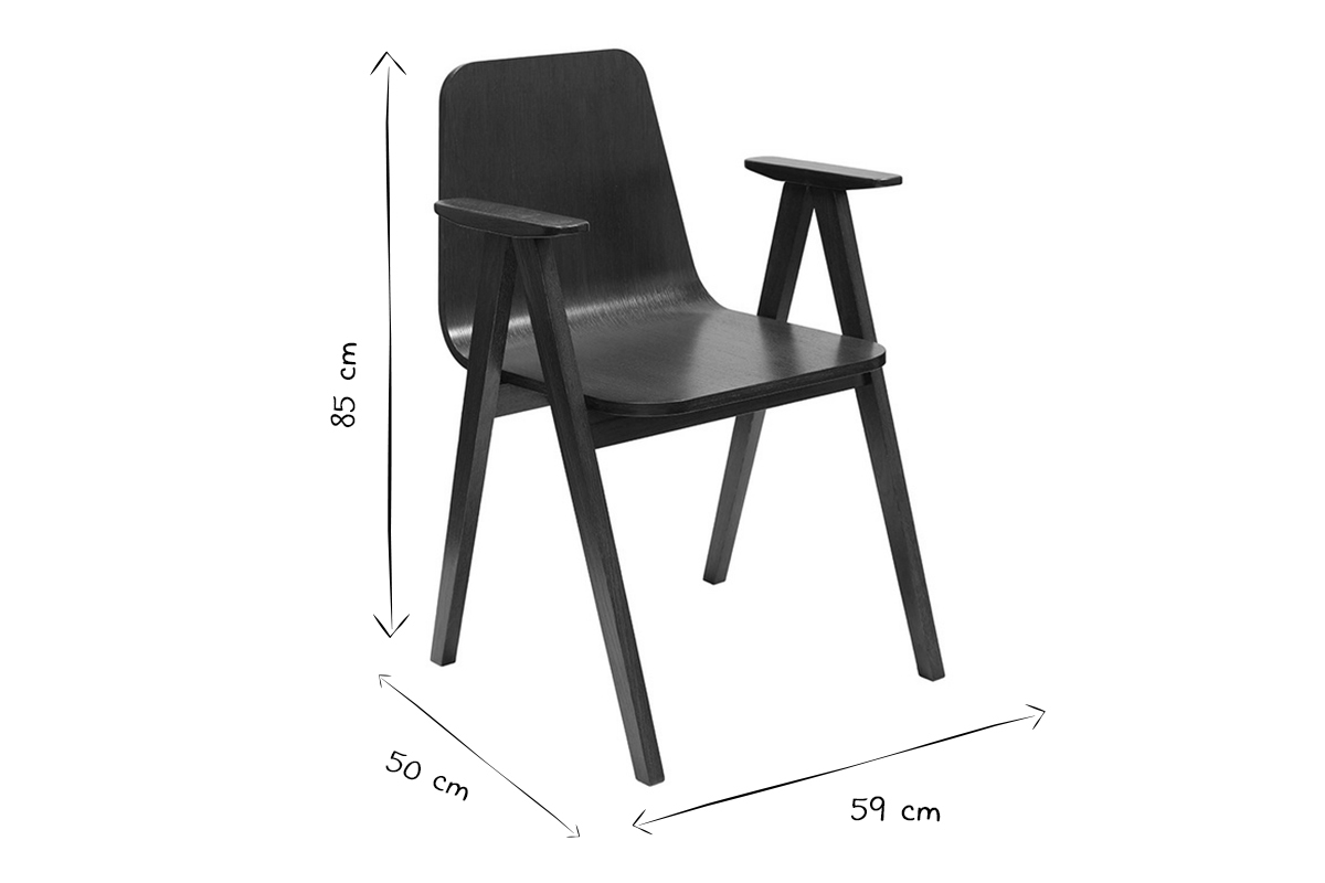 Silln de mesa con acabado en nogal OLYA