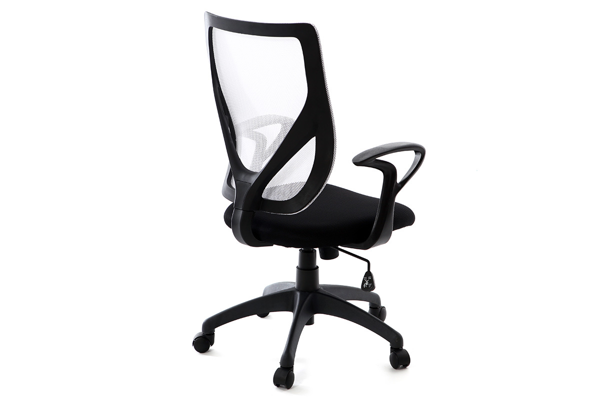 Sill�n de oficina de dise�o blanco y negro PAOLO