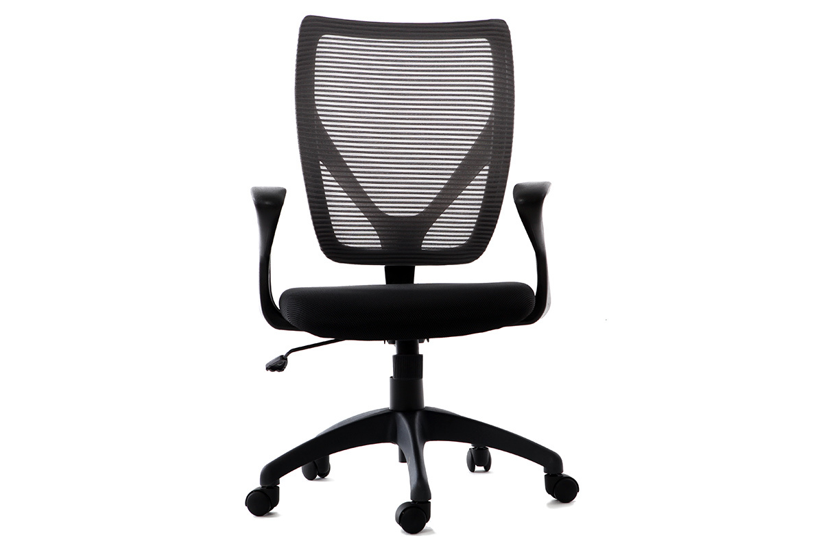 Silln de oficina de diseo gris y negro PAOLO