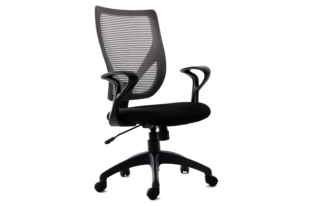 Silln de oficina de diseo gris y negro PAOLO