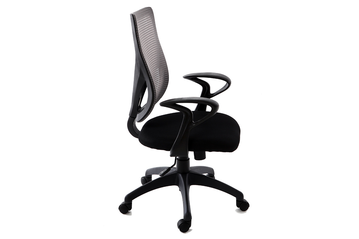 Silln de oficina de diseo gris y negro PAOLO