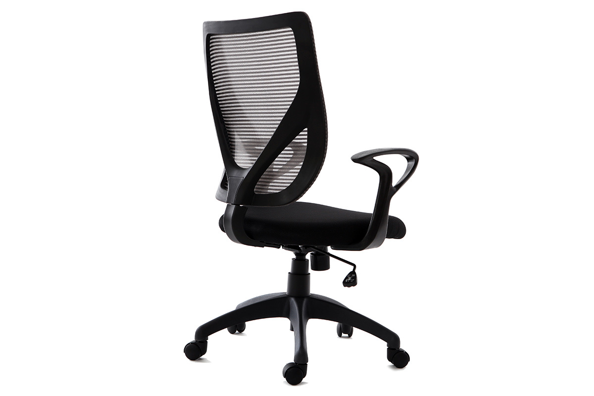 Silln de oficina de diseo gris y negro PAOLO