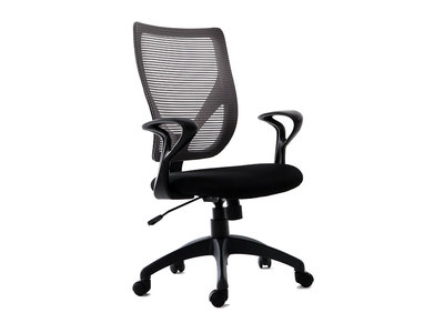 Sill&oacute;n de oficina de dise&ntilde;o gris y negro PAOLO