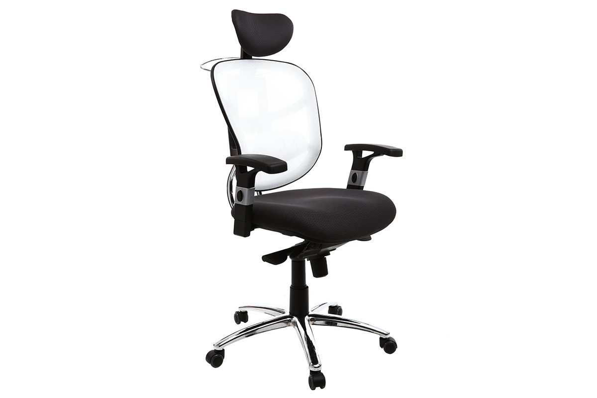 Silln de oficina ergonomico negro y blanco UP TO YOU