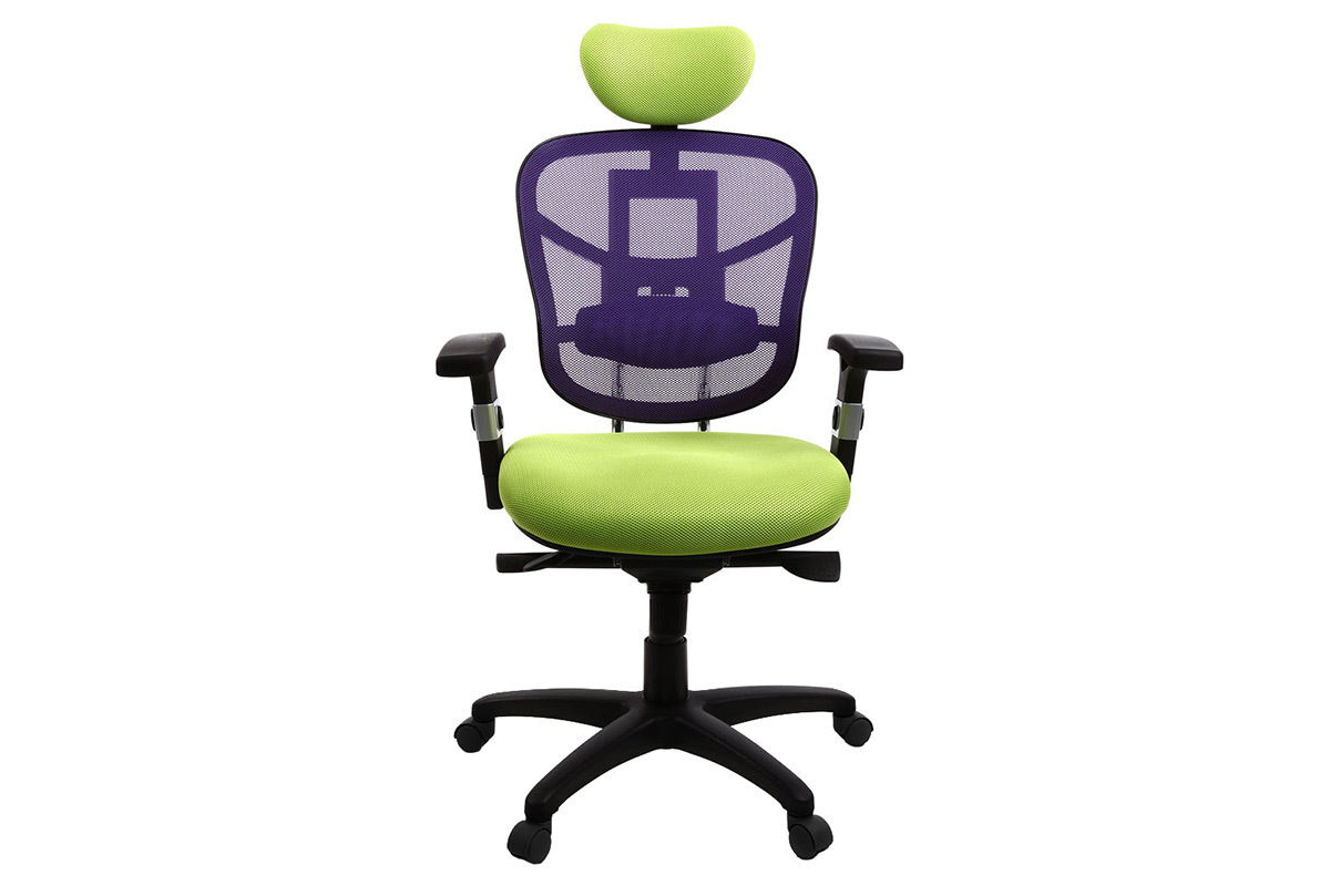Sill�n de oficina ergonomico verde anis y violeta UP TO YOU