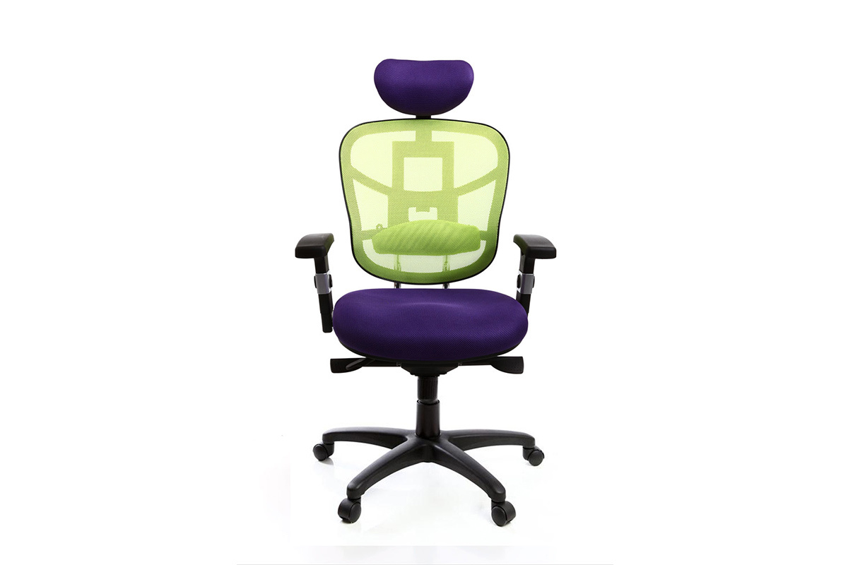 Sill�n de oficina ergonomico violeta y verde anis UP TO YOU