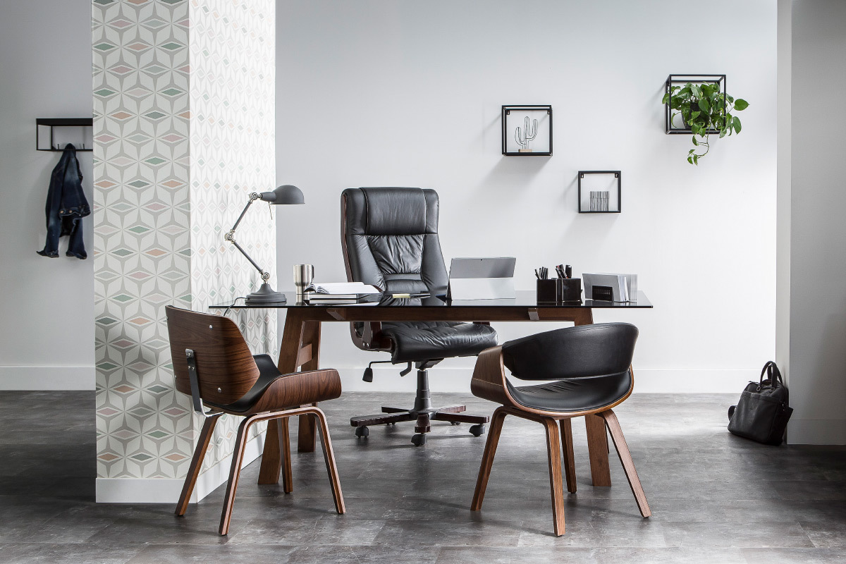 Sill�n de oficina MONALISA color negro y de cuero