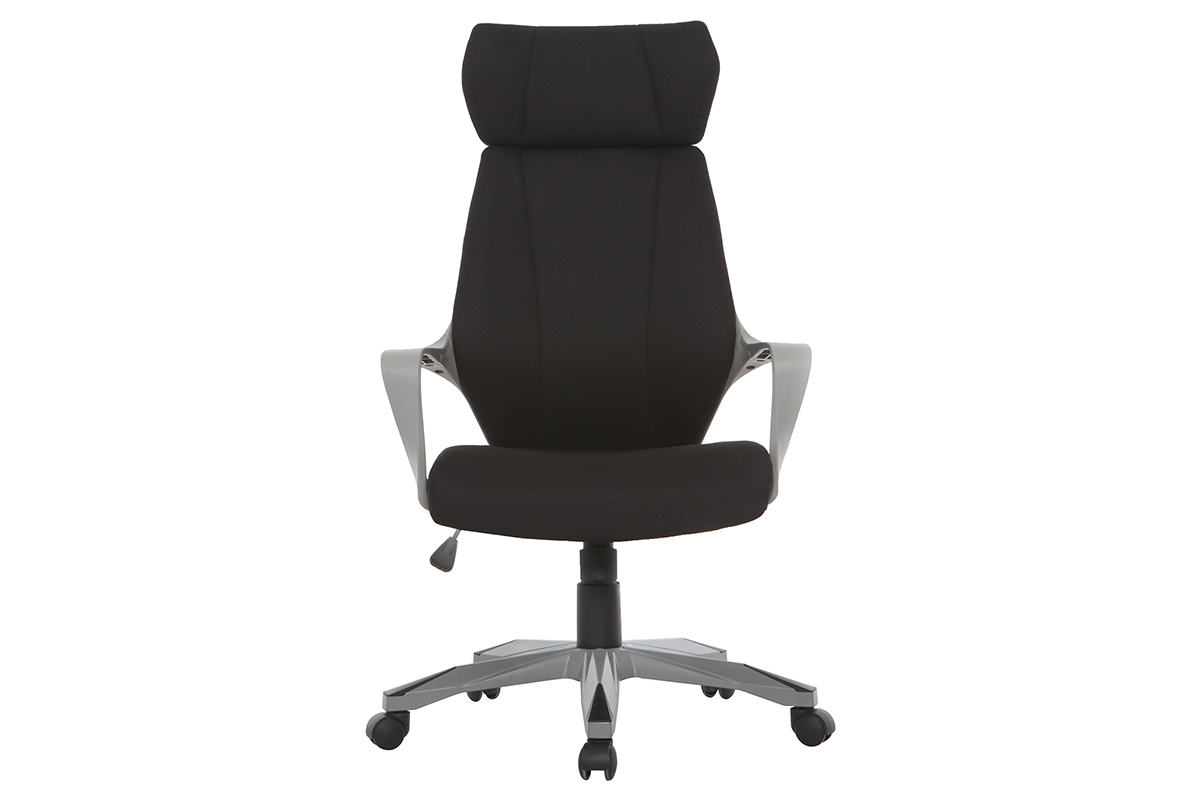 Silln de oficina pivotante negro y gris POCUS