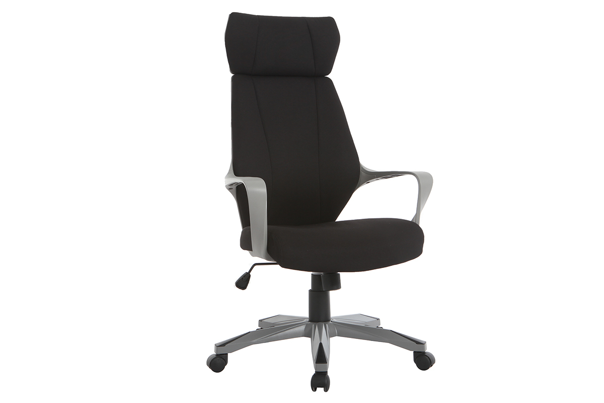 Silln de oficina pivotante negro y gris POCUS