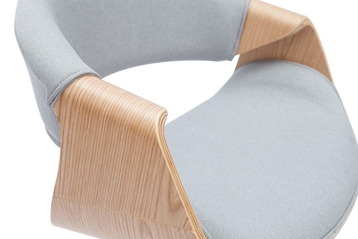 Sill�n de oficina tejido gris claro y madera clara ARAMIS