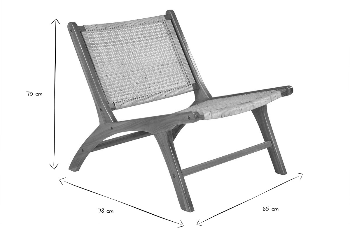 Sill�n de teca y rat�n natural HAMMA