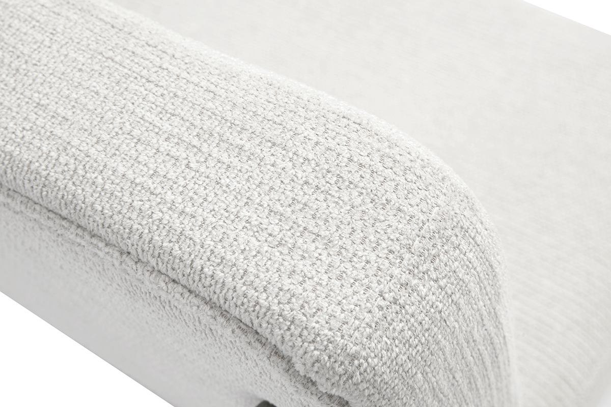 Silln de tela chenilla beige y metal negro VEDANA