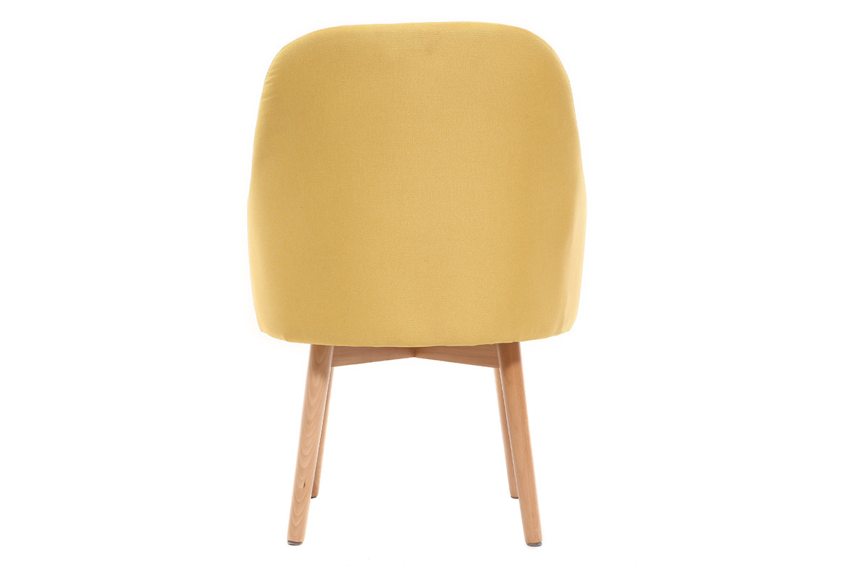 Silln diseo amarillo patas madera clara MONA
