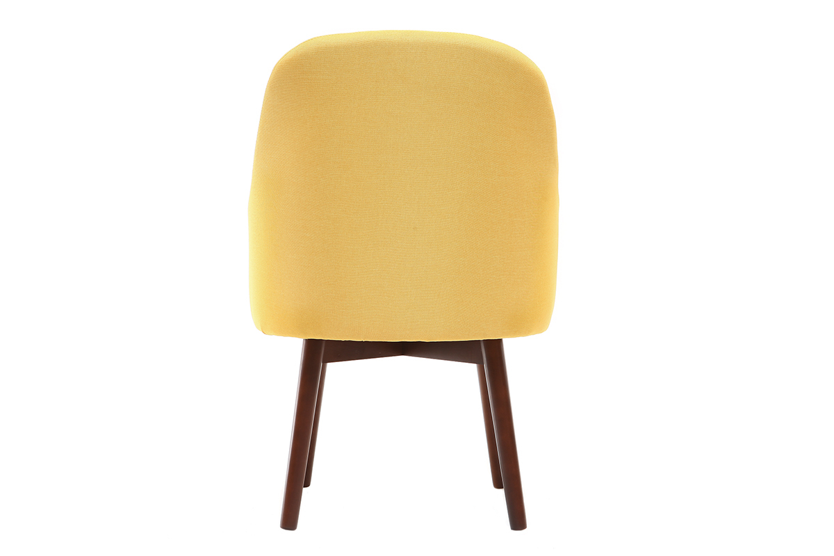 Silln diseo amarillo patas madera oscura MONA