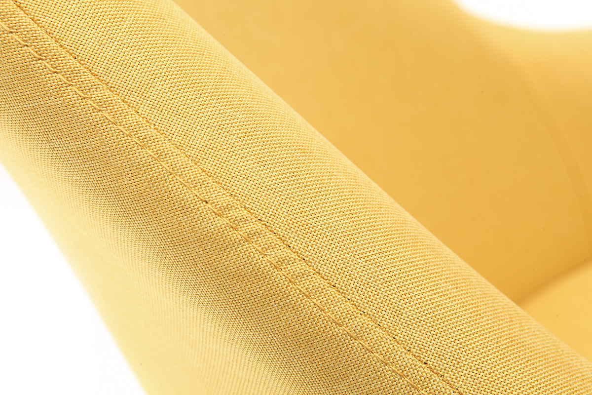 Silln diseo amarillo patas madera oscura MONA