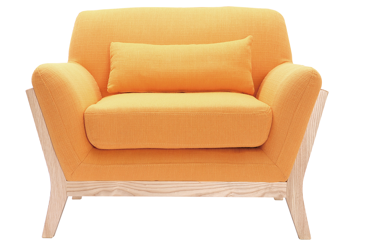 Silln diseo amarillo patas madera YOKO