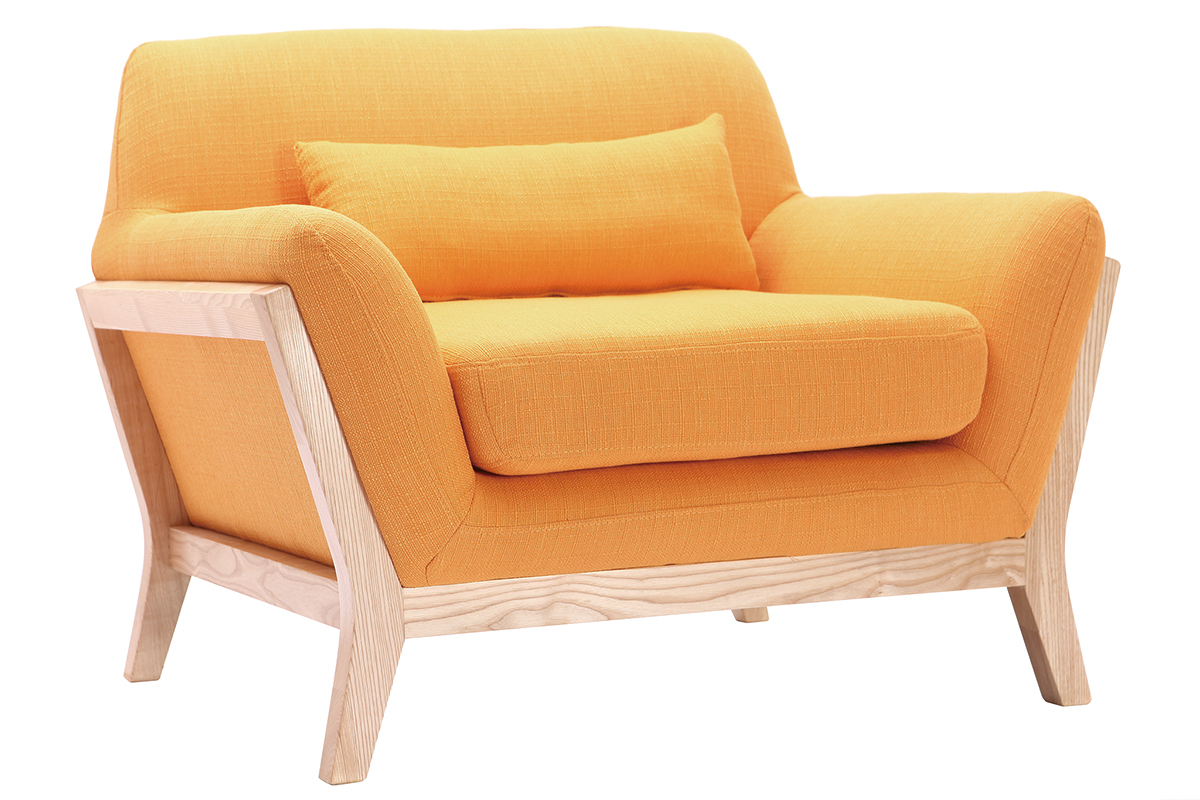 Silln diseo amarillo patas madera YOKO